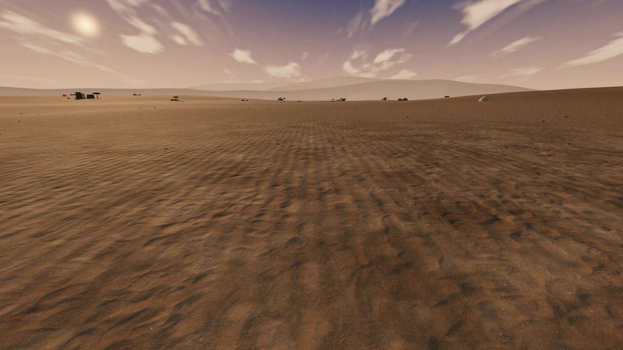 Desert landscape in Roadbook Trainer